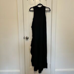 ZARA Black Sleeveless Ruffle Jumpsuit